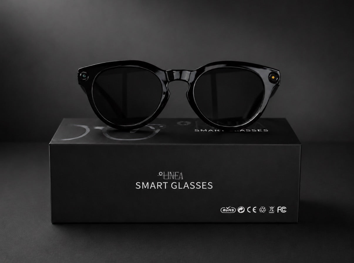 Linea Smart Glasses - ROND / DONKER